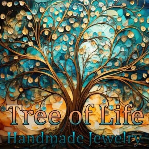 Tree of Life! Patina Painted Bronze Necklace & Earrings Set | Mossy Oak Colors - Picture 7 of 11